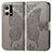 Coque Portefeuille Papillon Livre Cuir Etui Clapet pour Oppo Reno8 4G Gris