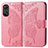 Coque Portefeuille Papillon Livre Cuir Etui Clapet pour Oppo Reno8 T 4G Rose Rouge