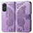 Coque Portefeuille Papillon Livre Cuir Etui Clapet pour Oppo Reno8 T 4G Violet Clair