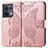 Coque Portefeuille Papillon Livre Cuir Etui Clapet pour Oppo Reno9 5G Rose