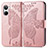 Coque Portefeuille Papillon Livre Cuir Etui Clapet pour Realme 10 4G Or Rose