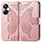 Coque Portefeuille Papillon Livre Cuir Etui Clapet pour Realme 10 Pro+ Plus 5G Or Rose