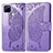 Coque Portefeuille Papillon Livre Cuir Etui Clapet pour Realme 7i RMX2193 Violet Clair