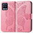 Coque Portefeuille Papillon Livre Cuir Etui Clapet pour Realme 8 4G Rose Rouge