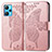 Coque Portefeuille Papillon Livre Cuir Etui Clapet pour Realme 9 5G Or Rose