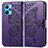 Coque Portefeuille Papillon Livre Cuir Etui Clapet pour Realme 9 Pro+ Plus 5G Violet