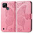 Coque Portefeuille Papillon Livre Cuir Etui Clapet pour Realme C21 Rose Rouge