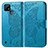 Coque Portefeuille Papillon Livre Cuir Etui Clapet pour Realme C21Y Bleu