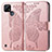 Coque Portefeuille Papillon Livre Cuir Etui Clapet pour Realme C21Y Or Rose