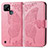 Coque Portefeuille Papillon Livre Cuir Etui Clapet pour Realme C21Y Rose Rouge