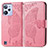 Coque Portefeuille Papillon Livre Cuir Etui Clapet pour Realme C31 Rose Rouge