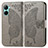 Coque Portefeuille Papillon Livre Cuir Etui Clapet pour Realme C33 (2023) Gris