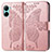 Coque Portefeuille Papillon Livre Cuir Etui Clapet pour Realme C33 (2023) Or Rose