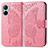 Coque Portefeuille Papillon Livre Cuir Etui Clapet pour Realme C33 (2023) Rose Rouge