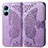 Coque Portefeuille Papillon Livre Cuir Etui Clapet pour Realme C33 (2023) Violet Clair