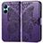 Coque Portefeuille Papillon Livre Cuir Etui Clapet pour Realme C33 Violet