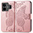 Coque Portefeuille Papillon Livre Cuir Etui Clapet pour Realme GT3 5G Or Rose