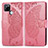 Coque Portefeuille Papillon Livre Cuir Etui Clapet pour Realme Q2i 5G Rose Rouge