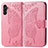 Coque Portefeuille Papillon Livre Cuir Etui Clapet pour Samsung Galaxy A04s Rose Rouge