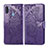 Coque Portefeuille Papillon Livre Cuir Etui Clapet pour Samsung Galaxy A11 Violet