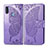 Coque Portefeuille Papillon Livre Cuir Etui Clapet pour Samsung Galaxy A11 Violet Clair