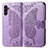 Coque Portefeuille Papillon Livre Cuir Etui Clapet pour Samsung Galaxy A13 5G Violet Clair