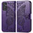 Coque Portefeuille Papillon Livre Cuir Etui Clapet pour Samsung Galaxy A15 4G Violet