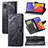 Coque Portefeuille Papillon Livre Cuir Etui Clapet pour Samsung Galaxy A21 SC-42A Petit