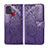 Coque Portefeuille Papillon Livre Cuir Etui Clapet pour Samsung Galaxy A21s Violet