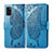 Coque Portefeuille Papillon Livre Cuir Etui Clapet pour Samsung Galaxy A41 Bleu