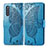 Coque Portefeuille Papillon Livre Cuir Etui Clapet pour Samsung Galaxy A41 SC-41A Bleu