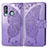 Coque Portefeuille Papillon Livre Cuir Etui Clapet pour Samsung Galaxy A60 Violet Clair