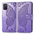 Coque Portefeuille Papillon Livre Cuir Etui Clapet pour Samsung Galaxy F02S SM-E025F Violet Clair