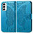 Coque Portefeuille Papillon Livre Cuir Etui Clapet pour Samsung Galaxy F23 5G Bleu