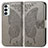 Coque Portefeuille Papillon Livre Cuir Etui Clapet pour Samsung Galaxy F23 5G Gris