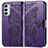 Coque Portefeuille Papillon Livre Cuir Etui Clapet pour Samsung Galaxy F23 5G Violet