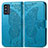 Coque Portefeuille Papillon Livre Cuir Etui Clapet pour Samsung Galaxy F52 5G Bleu