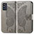 Coque Portefeuille Papillon Livre Cuir Etui Clapet pour Samsung Galaxy F52 5G Gris