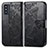 Coque Portefeuille Papillon Livre Cuir Etui Clapet pour Samsung Galaxy F52 5G Noir