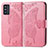 Coque Portefeuille Papillon Livre Cuir Etui Clapet pour Samsung Galaxy F52 5G Rose Rouge