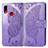 Coque Portefeuille Papillon Livre Cuir Etui Clapet pour Samsung Galaxy M01s Violet Clair