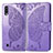 Coque Portefeuille Papillon Livre Cuir Etui Clapet pour Samsung Galaxy M10 Violet Clair