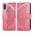 Coque Portefeuille Papillon Livre Cuir Etui Clapet pour Samsung Galaxy M11 Rose Rouge