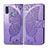 Coque Portefeuille Papillon Livre Cuir Etui Clapet pour Samsung Galaxy M11 Violet Clair