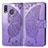 Coque Portefeuille Papillon Livre Cuir Etui Clapet pour Samsung Galaxy M20 Violet Clair