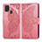 Coque Portefeuille Papillon Livre Cuir Etui Clapet pour Samsung Galaxy M21s Rose Rouge