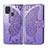 Coque Portefeuille Papillon Livre Cuir Etui Clapet pour Samsung Galaxy M21s Violet Clair