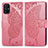 Coque Portefeuille Papillon Livre Cuir Etui Clapet pour Samsung Galaxy M51 Rose Rouge