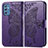 Coque Portefeuille Papillon Livre Cuir Etui Clapet pour Samsung Galaxy M52 5G Violet