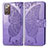 Coque Portefeuille Papillon Livre Cuir Etui Clapet pour Samsung Galaxy Note 20 5G Violet Clair